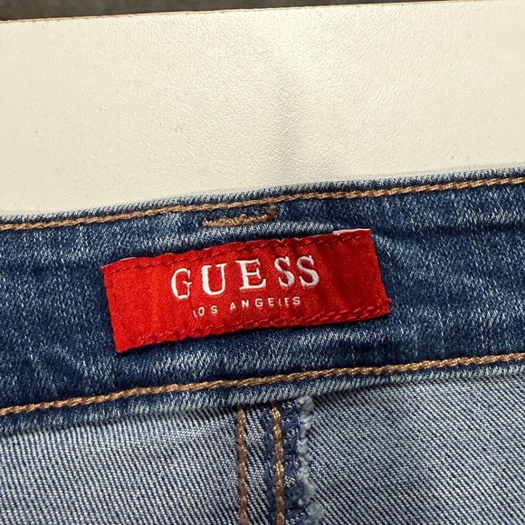 Guess Blue Denim High-Waisted Shorts - Picture 5 of 5